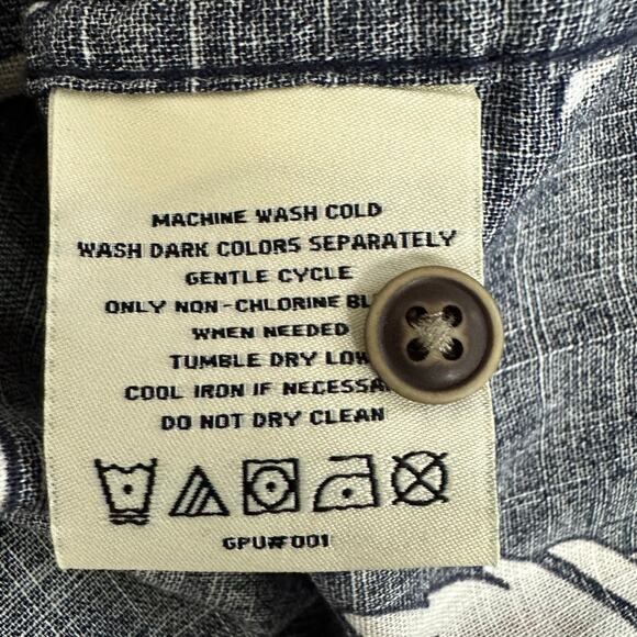 Men's Seapointe Navy Tan Tropical Hawaiian Cotton Short Sleeve Button Up Sz XXL - Picture 7 of 9